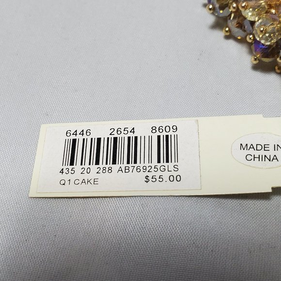 Ali khan stretch champagne/clear stones bracelet - Picture 6 of 8